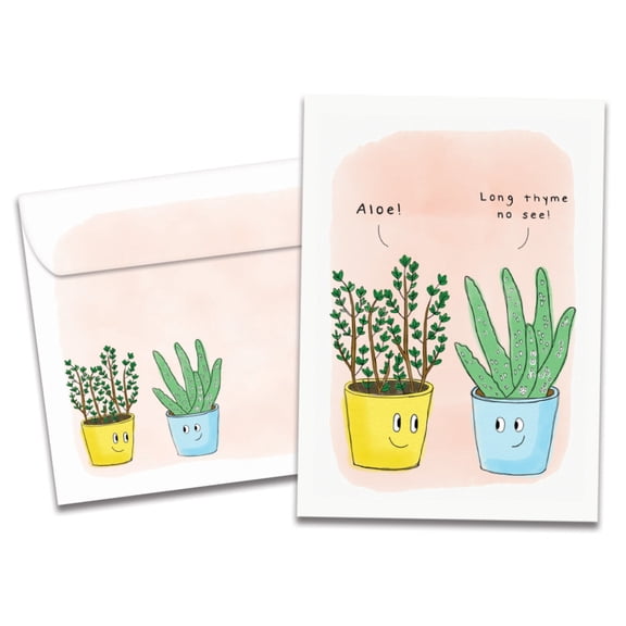 Tree-Free Greetings Just Because Greeting Card 2 Pack, 5x7, Aloe Thyme (GT61279)