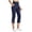 Style-4-Navy, variant on QATAINLAV Capri Leggings for Women Petite Knee Length Summer Casual Side Slit Cropped Pants Athletic Workout Tummy Control Stretch Yoga Pants with Pockets Pink L