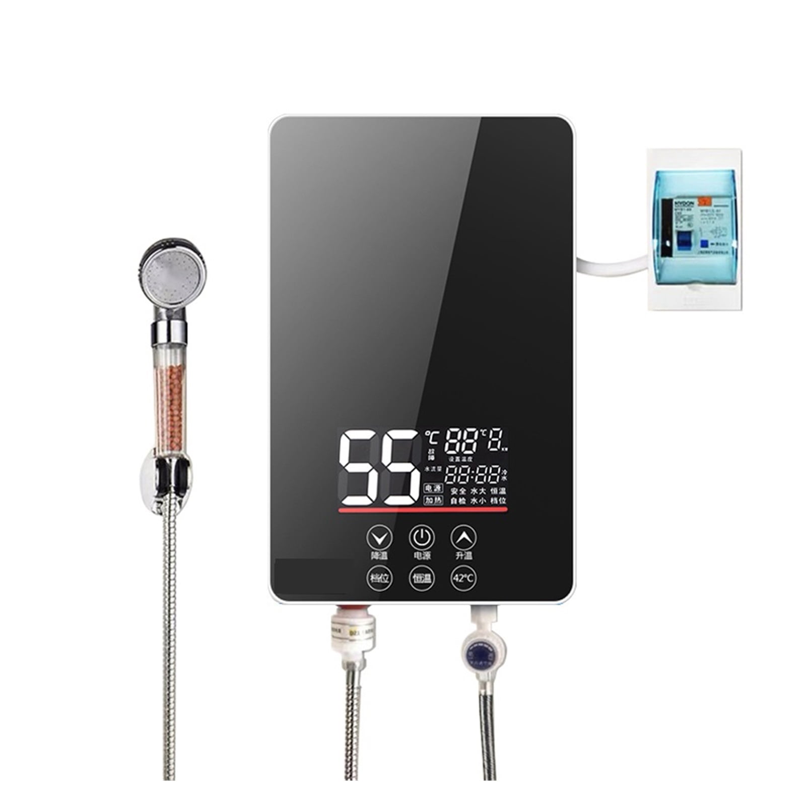 Electric Tankless Water Heater 6000W Instant Heating Constant Temperature Household Bathroom Shower Machine Energy-saving ,Safety Protections
