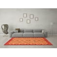 thumbnail image 3 of Ahgly Company Indoor Square Checkered Orange Modern Area Rugs, 4' Square, 3 of 4