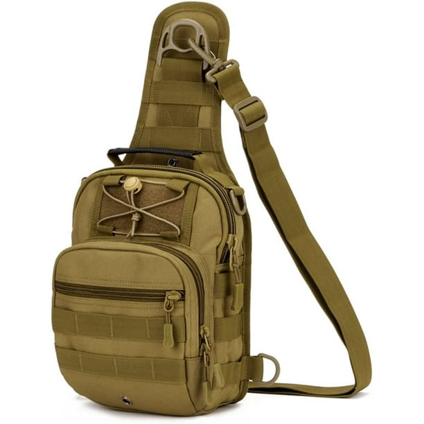 Sling Bag Tactical Military Molle Shoulder Bag Men s Chest Bag Mochila multifuncion para caza deportiva Marron JAMW Sencillez Walmart en linea
