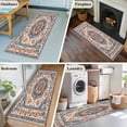 thumbnail image 5 of 2'x6' Rug Runners for Hallways Kitchen, Blue Burnt Orange Boho Non Slip Entryway Beside Floor Carpet Runner, Antique Southwestern Ethnic Washable Laundry Room Bedroom Throw Rugs Mat for Family Pet, 5 of 8