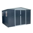 thumbnail image 5 of 10x12FT Outdoor Storage Shed, Metal Storage Garden Shed with 4 Windows and Aluminum Alloy Frame,Tool Shed for Patio Furniture, Backyard Garden Patio Lawn, Grey, 5 of 5