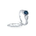 thumbnail image 2 of 1 3/4ct Blue & White Diamond Infinity Engagement Ring Set 14K White Gold, 2 of 4