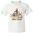 thumbnail image 3 of Inktastic Merry Catmas with Cat Tree and Yellow Star Youth T-Shirt, 3 of 5