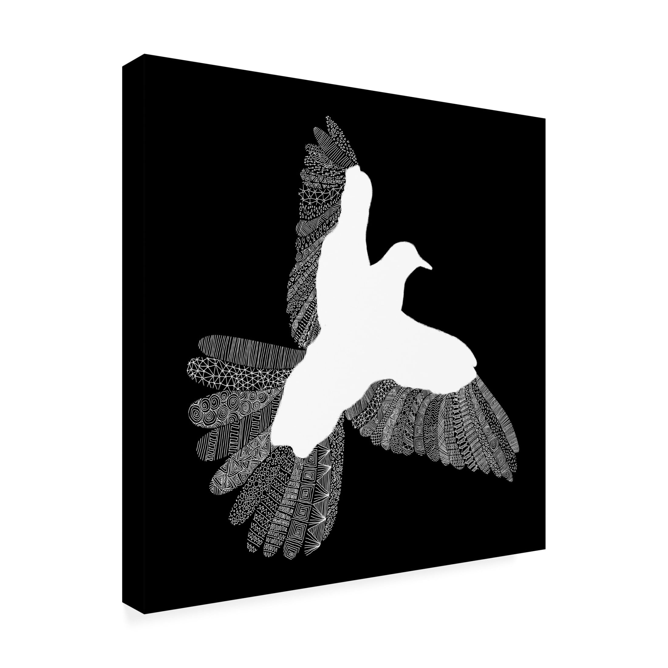 Trademark Fine Art Florent Bodart Bird Black Canvas Wall Art