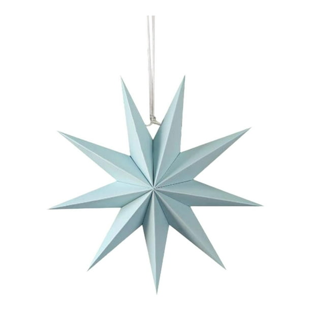 Adorno colgante de estrella de papel 3D, regalo de inauguración de la casa, estrella de papel colgante grande, Azul