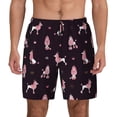 thumbnail image 3 of Uemuo Poodle Dog Pattern Mens Swim Trunks Quick Dry Board Shorts with Mesh Lining, Stretch Beach Shorts Quick Dry No-Chafing Board Shorts-Small, 3 of 9