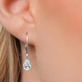 thumbnail image 3 of Gem Stone King 14K White Gold Lab Grown Diamond Leverback Dangle Teardrop Earrings for Women | 1.46 Cttw | Gemstone April Birthstone | DEF Color | VVS-VS Clarity | Pear Shape 8X5MM, 3 of 6