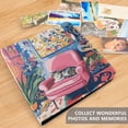 thumbnail image 4 of FORMRS 3 Ring Photo Album 4"x6" Self Adhesive Large Capacity PU Leather Cover, Art Cat, 4 of 8
