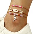 thumbnail image 2 of Koszal 2Pcs/3Pcs Starfish Multilayer Women Anklets Retro Beads Shell Sea Turtle Anklets Foot Jewelry, 2 of 7