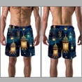 thumbnail image 3 of luoweisi Men's Beach Shorts Quick Dry Swim Trunks with Mesh Lining Retro Lantern L, 3 of 5