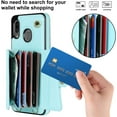 thumbnail image 3 of REQO Phone Case for Samsung Galaxy A20 A30 Wallet Cover with RFID Blocking Credit Card Holder Wrist Crossbody Strap Lanyard Stand Leather Slot Cell Accessories M10s A 30 20A SM A205G Women Men Teal, 3 of 6