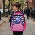 thumbnail image 6 of Xixirimido 17inch Backpack for Kids Multi-pocket School Bag for Boys Girls Large Capacity Bookbag for Preschool Kindergarten Elementary Students, Space Rocket Planet Pink Gingham, 6 of 8