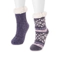 thumbnail image 4 of Muk Luks Women's Fuzzy Chenille Plush Lined Cabin Socks, 2-Pack, Sizes S-XL, 4 of 5