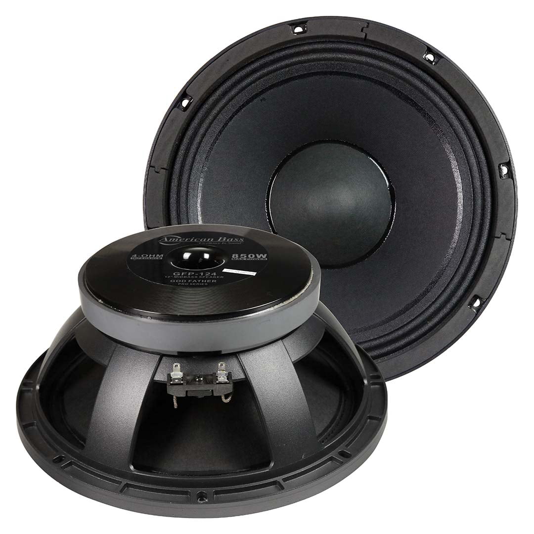 AVD Mid Bass Car Audio Stereo Woofer Loudspeaker American Bass Godfather 12 Midrange Car Speaker 12 inch 4 Ohm Voice Coil 850 Watt Maximum Power