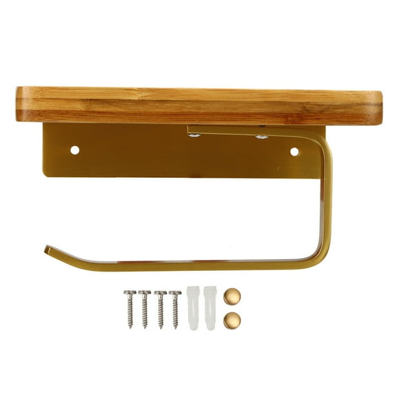 Wall Mounted Paper Towel Holder With Shelf Space Aluminum Tissue Roll Rack For Kitchen Bathroom Organizer