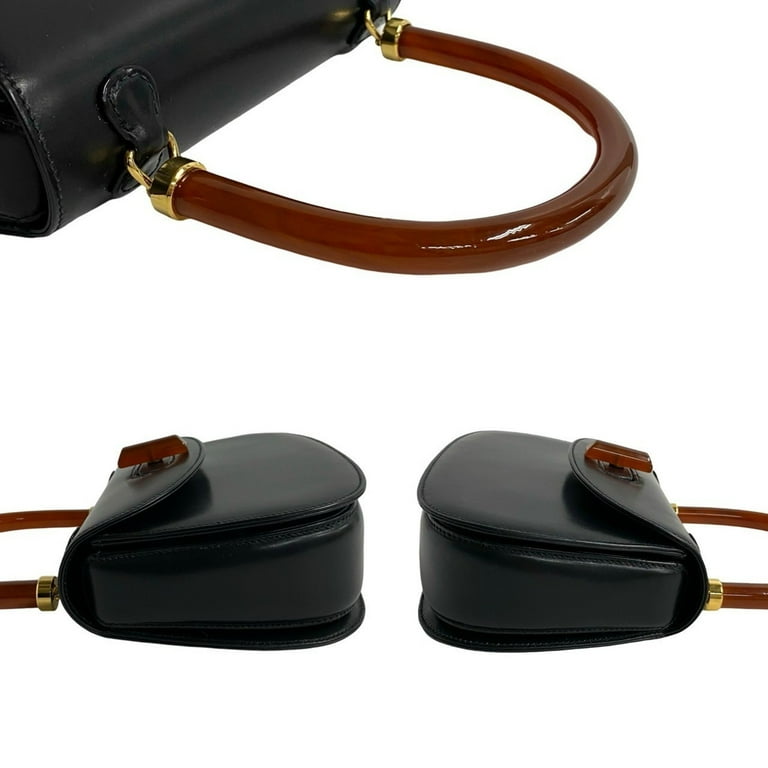 Pre-Owned GUCCI Old Gucci Turnlock Leather Genuine Handbag Mini