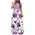 thumbnail image 2 of Azrian Womens Plus Size Dresses Tie-Dye Colorful Long Floral Print Beach Casual Maxi Sundress, 2 of 5