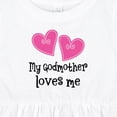 thumbnail image 4 of Inktastic My Godmother Loves Me Hearts Girls Baby Dress, 4 of 5