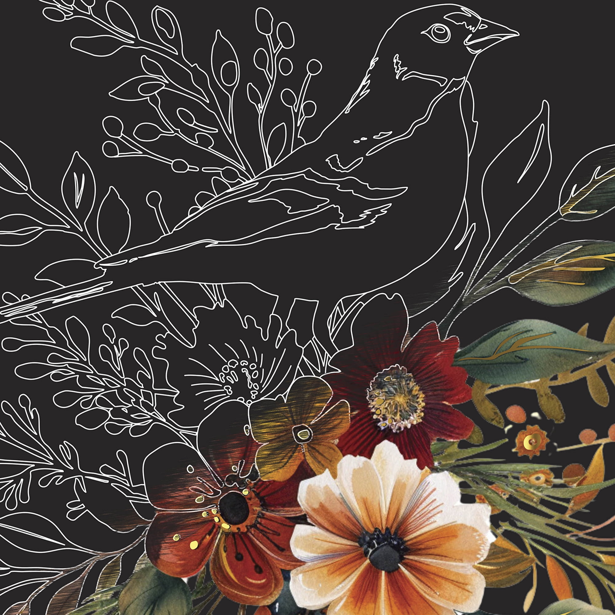 Brea Reese: Scratch Art Paper Pad - Autumn Equinox - 6 Designs, Guided Art, Metallic Accents, Stylus & Brush, Perforated 9x12" Pages, DIY Adult Craft