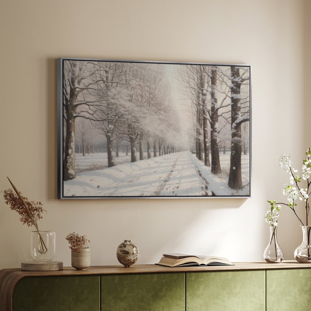 Vintage Landscape-XIII By Wexford Home Framed in Silver Wood Gallery Wrapped Canvas 17 in. x 25 in.