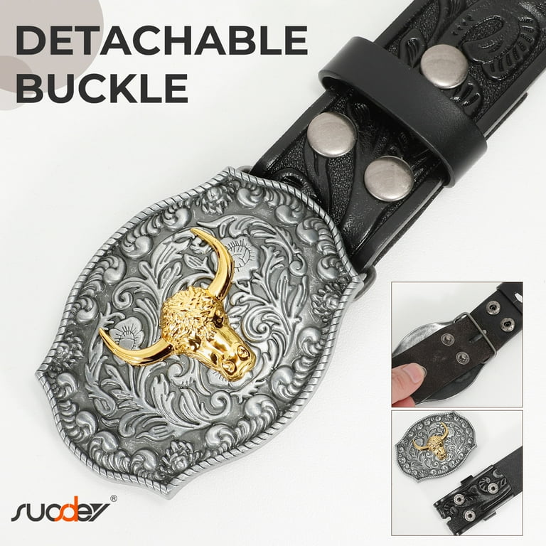 SUOSDEY Western Belts for Men Women,Cowboy Cowgirl Belts