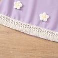 thumbnail image 5 of WUANDIXFA Kids Girl Clothes Sleeveless Tassel Flower Top and Shorts Cute Girl Summer Outfits Set Size 4-7 Years (Purple, 2-3 Years), 5 of 9
