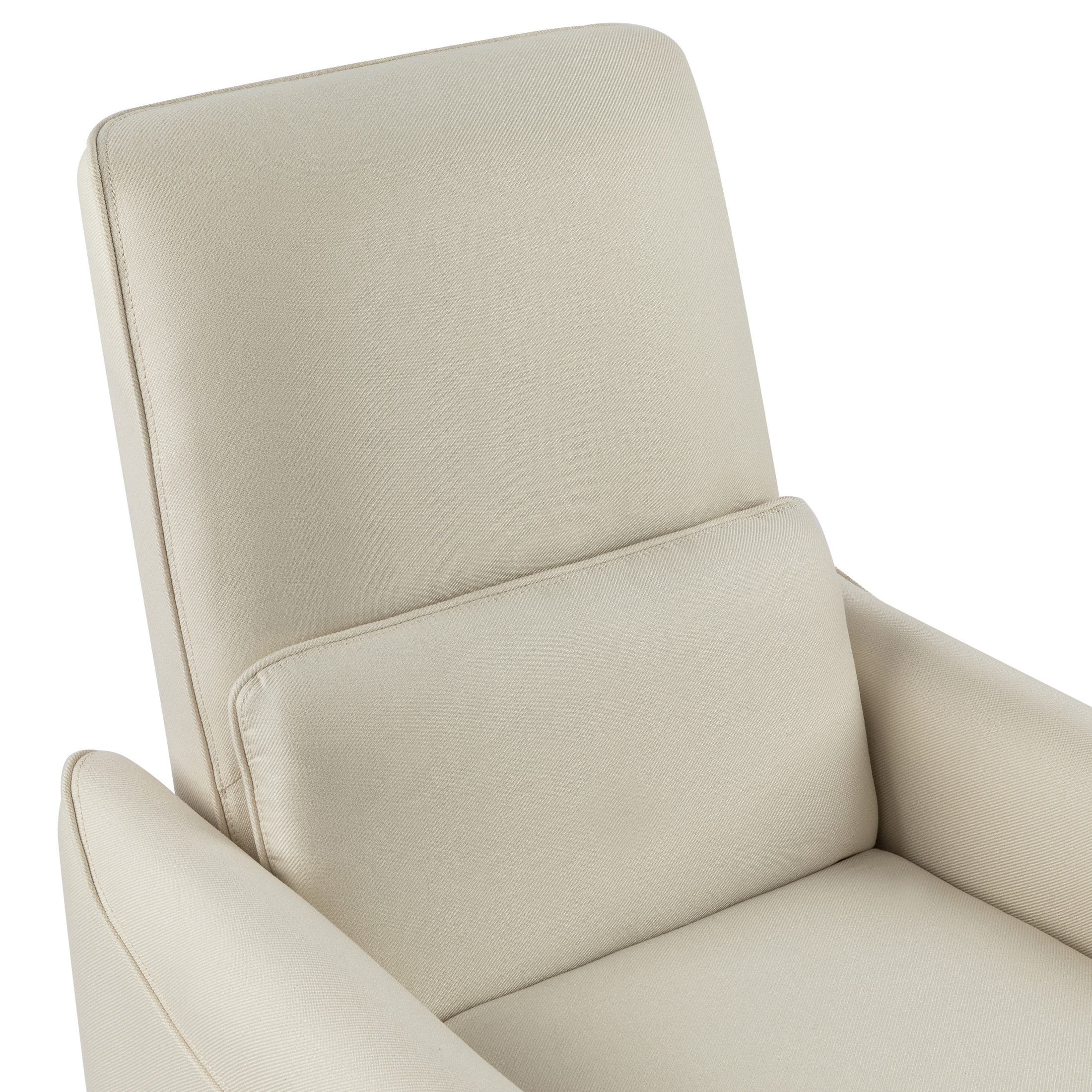 Verve Modern Upholstered Push Back Recliner with Lumbar Support, Beige
