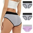thumbnail image 2 of Oksale 3 PC Period Panties for Women Plus Size Heavy Flow High Waisted Underwear Soft Breathable Leak Proof Mensutral Panty Briefs Gray 4XL, 2 of 10