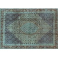 thumbnail image 1 of Ahgly Company Indoor Rectangle Medallion Light Blue Traditional Area Rugs, 8' x 12', 1 of 4