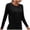 Black, variant on Women's Spring Side Twist Cropped Long Sleeve Top, Crew Neck Stretch Solid Fall Athletic Pullover Workout Shirt for Women, Women's Pink, Sizes S-2XL