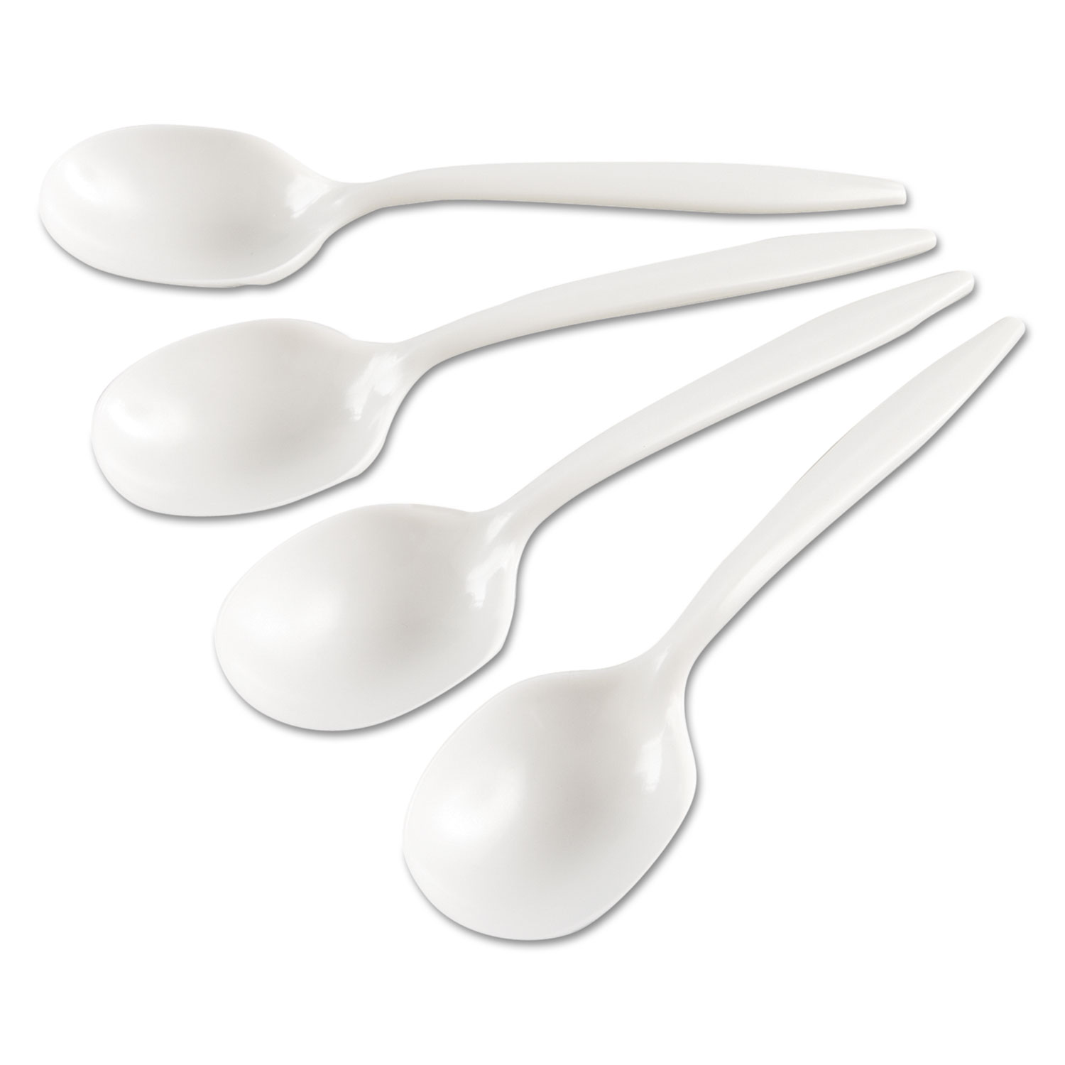 MediumWeight Cutlery, Soup Spoon, White, 6 1/4", Plastic