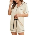 thumbnail image 2 of TEMOFON Pajamas for Women 2 Piece Sets Shorts Soft Pj With Pockets Button Down Short Sleeve Sleepwear Lounge Outfits Casual Women Pajama Drawstring Plus Size XXL, 2 of 5