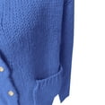 thumbnail image 6 of VISALY Cropped Cardigan Cardigan with Pockets Women's Knit Cardigan Sweaters Casual Long Sleeve Open Front Button Up Ribbed Fall Sweater Jackets Crewneck Cardigan Business Casual Cardigans Blue Xl, 6 of 6