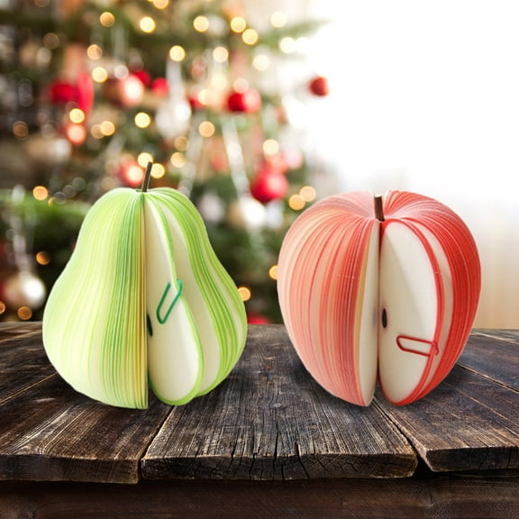 Christmas Apple Shaped Sticky Notes | 3D Multicolor Desktop Notepad | Festive DIY Memo Pad | Water-Resistant Paper | Decorative for Home Office | 1 Piece | 9.5x5cm