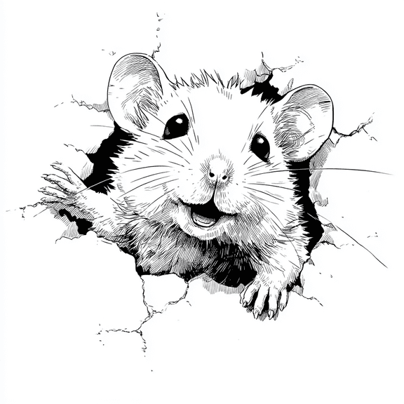 Cute Peeking Mouse Car Decal – Funny 3D Cracked Wall Sticker – Animal Rodent Window Decoration for Car, Truck, Laptop, Toolbox, Bumper – Vinyl Waterproof Decal