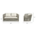 thumbnail image 6 of Everly 63.5" Woven Frame Barrel Deep Seating Patio Loveseat Sofa, Oat Beige Axroma Olefin, 6 of 7