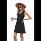 thumbnail image 3 of Vestido Negro Sin Mangas con Cuello en V y Bolsillos para Mujer, Color Liso, Talla M, 3 of 10
