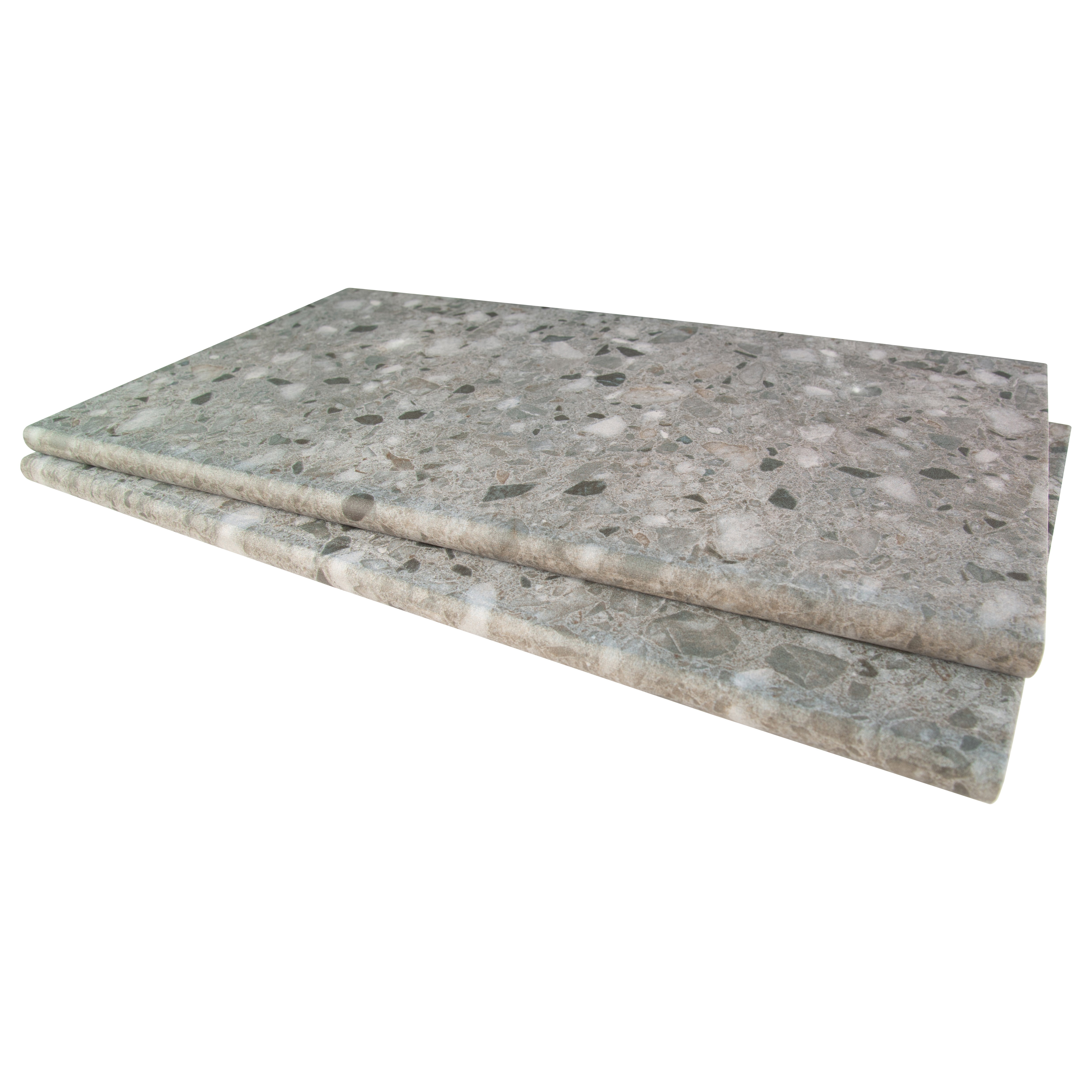 Terrazo Gris 13 in. x 24 in. Matte Porcelain Pool Coping (4.33 sq. ft. / case)