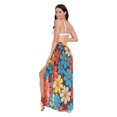 thumbnail image 3 of FORMRS Womens Long Sarong Beach Wrap Semi-Sheer Bikini Skirt Bathing Swimsuit Cover Up, Blooming Flowers, 3 of 7