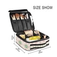 thumbnail image 3 of FORMRS Travel Makeup Bag Large Capacity Train Case Cosmetic Organizer with Adjustable Dividers, Retro Green Stars, 3 of 8