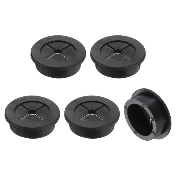 Uxcell 5 Pack Grommet de cable, 1 1/4" pulgadas (32mm) Grommet de escritorio flexible cubre agujeros de cable para organizador de cables de escritorio de computadora, negro