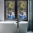 thumbnail image 5 of Waterfall Decorative Window Film, Wide Waterfall in deep Forest seen from City Window, Glue Free Static Privacy PVC Window Film, W23.6 x L47.2 Inch Green, 5 of 5