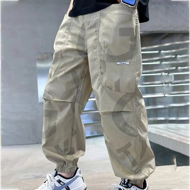 Fiudx Pantalones, Niños, Tela Elástica Suave, Informal, con Bolsillos Grandes, Ligeros y Transpirables, Ideales para Fiestas En La Playa, Moda Infantil, para Usar En Las Cuatro Estaciones.