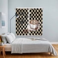 thumbnail image 5 of Curtains 84 Inches Long 2 Panels, Farmhouse Coffee Grommets Window Treatment Curtain, Modern Vintage Coffees Black Brown Plaid Thermal Curtains Drapes for Living Room/Bathroom, 5 of 9