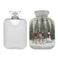 thumbnail image 2 of 2L Hot Water Bottle with Soft Velvet Cover PVC Hot Water Bag for Pain Relief Long-Lasting Warmth Christmas Deer and Snowmen, 2 of 8