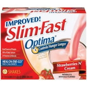 Slim-Fast Optima: Strawberries N' Cream Shake Ready to Drink Meal, 12 pk