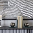 thumbnail image 2 of CosmoLiving by Cosmopolitan 7" Orb Silver Marble Bookends (Set of 2), 2 of 7