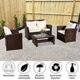 thumbnail image 4 of 4-Piece Outdoor Sectional Sofa Set, PE Rattan Conversation Set with Arm Chairs, Tea Table and Cushions, All-Weather Cushioned Sofa Furniture Set for Backyard, Patio, Porch, Garden, Poolside, K3029, 4 of 9